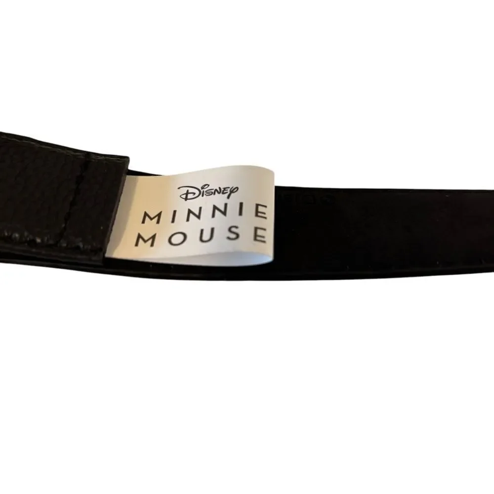 Disney Black Belt with Good Sized Silver Toned Minnie Mouse Buckle.